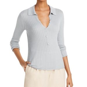 Vince ribbed polo sweater cardigan